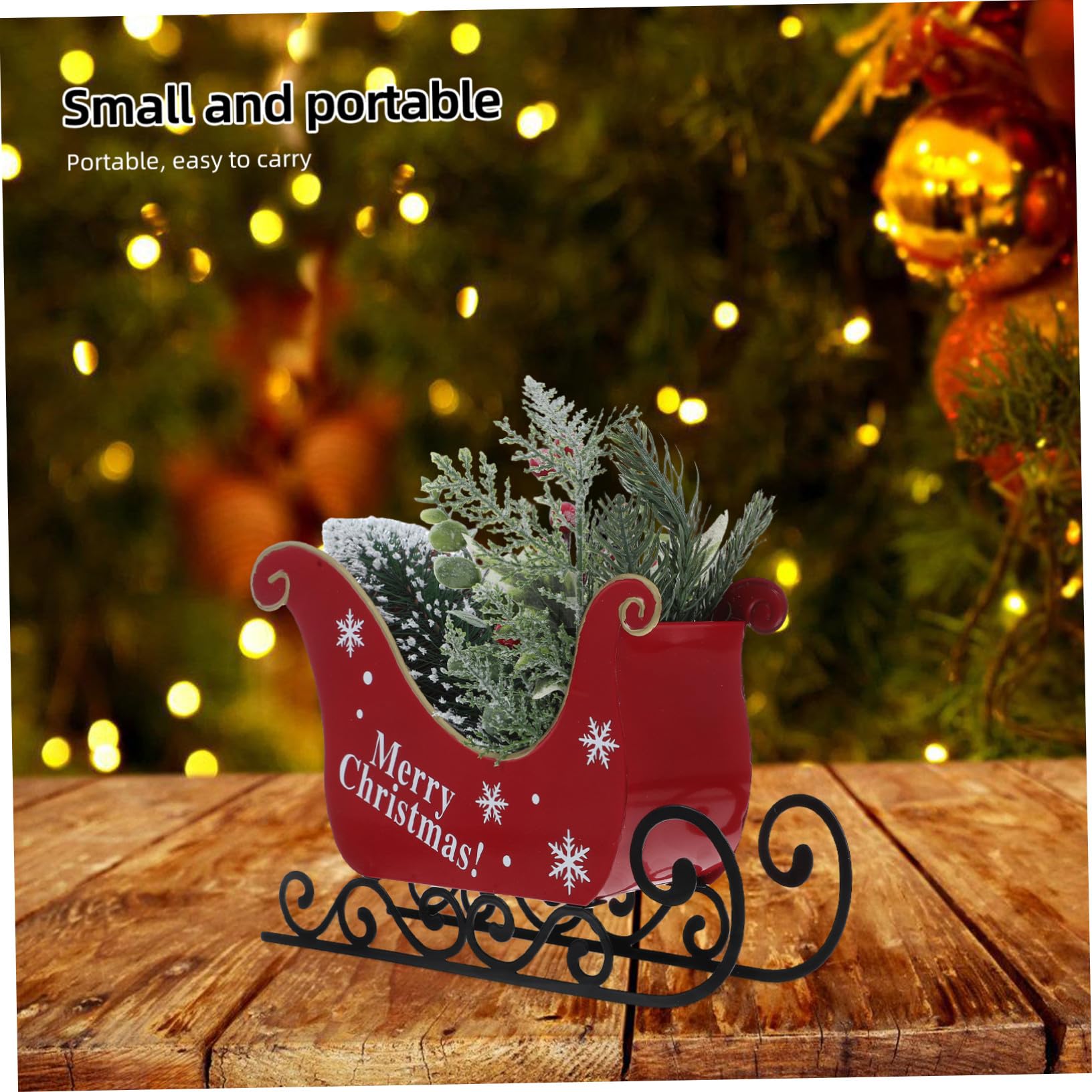 Decoración Mesa Navidad de Hierro Ornamentación Navideña para Interior Centro de Mesa Festivo Hogar