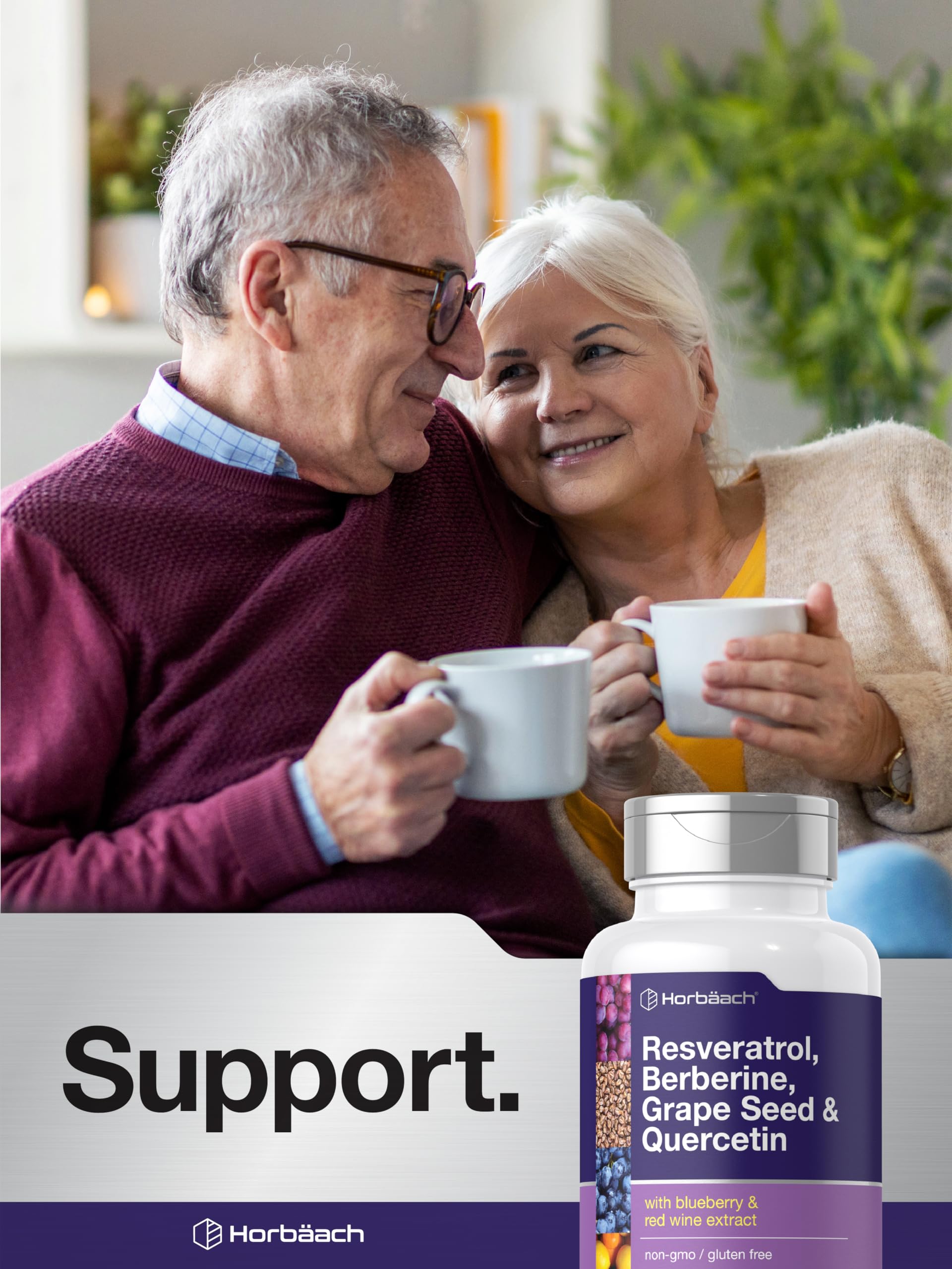 Horbäach Resveratrol Berberine Grape Seed & Quercetin | 120 Capsules — Amazon image 6