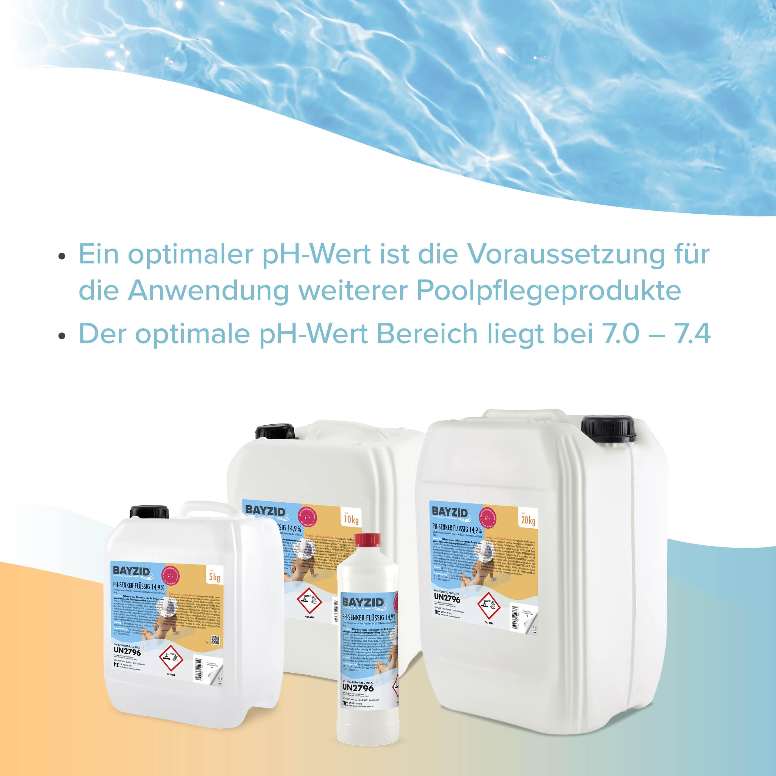 Höfer Chemie BAYZID pH Senker Minus 14,9% 20 kg für Pool Schwimmbad