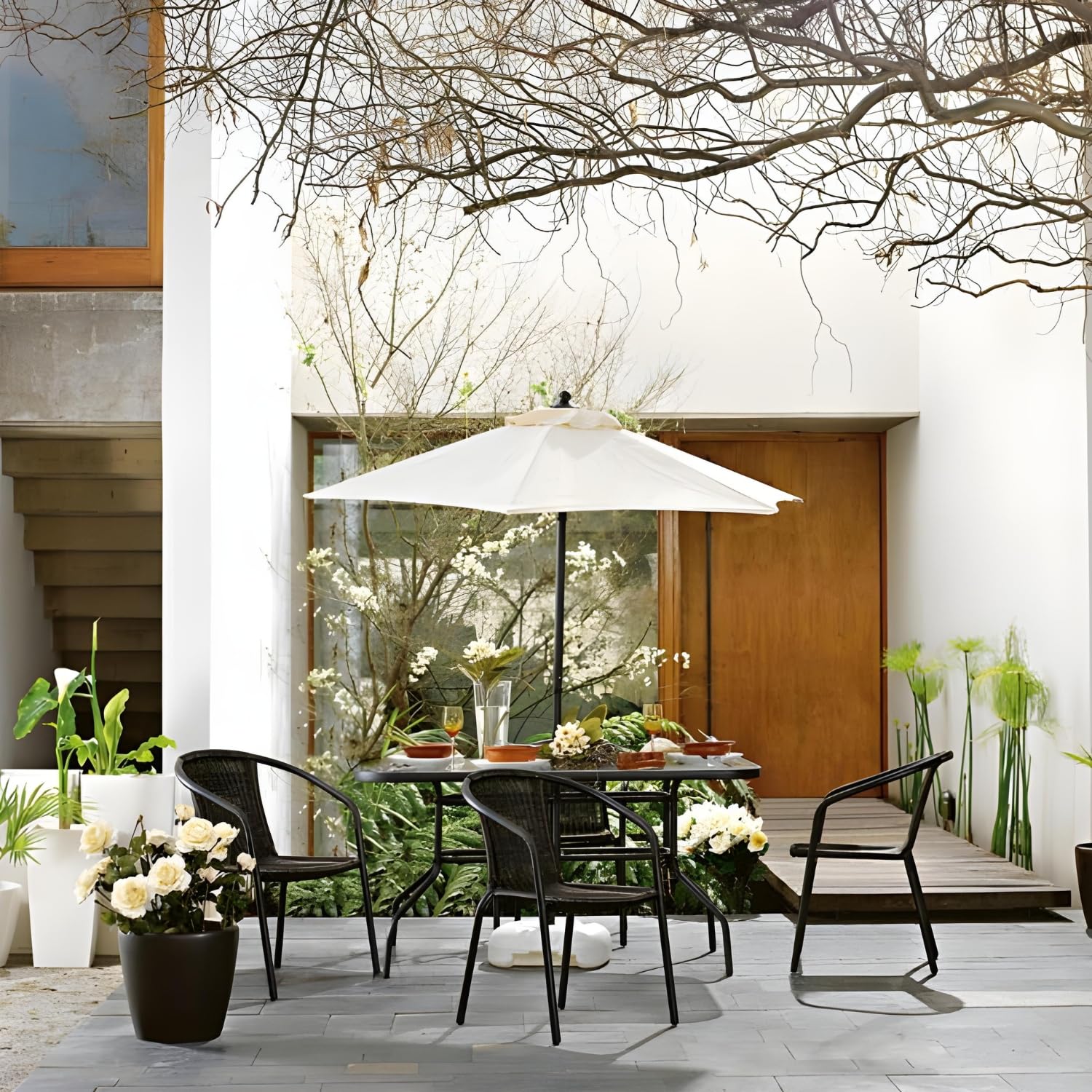 ZOLTA Gartentisch 140 x 80 cm in Glas Terrassentisch Wetterfest Buffettisch Partytisch für Garten Terrasse und Balkon | 4-6 Personen | Outdoor Esstisch Campingtisch | Schwarz