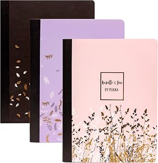 Pukka Pad, Composition Notebooks - 48 Pack of Journals Featuring 140 Pages of College Ruled 80GSM Paper with Sturdy Cover Stock - 9.75 x 7.5in - Rochelle and Jess