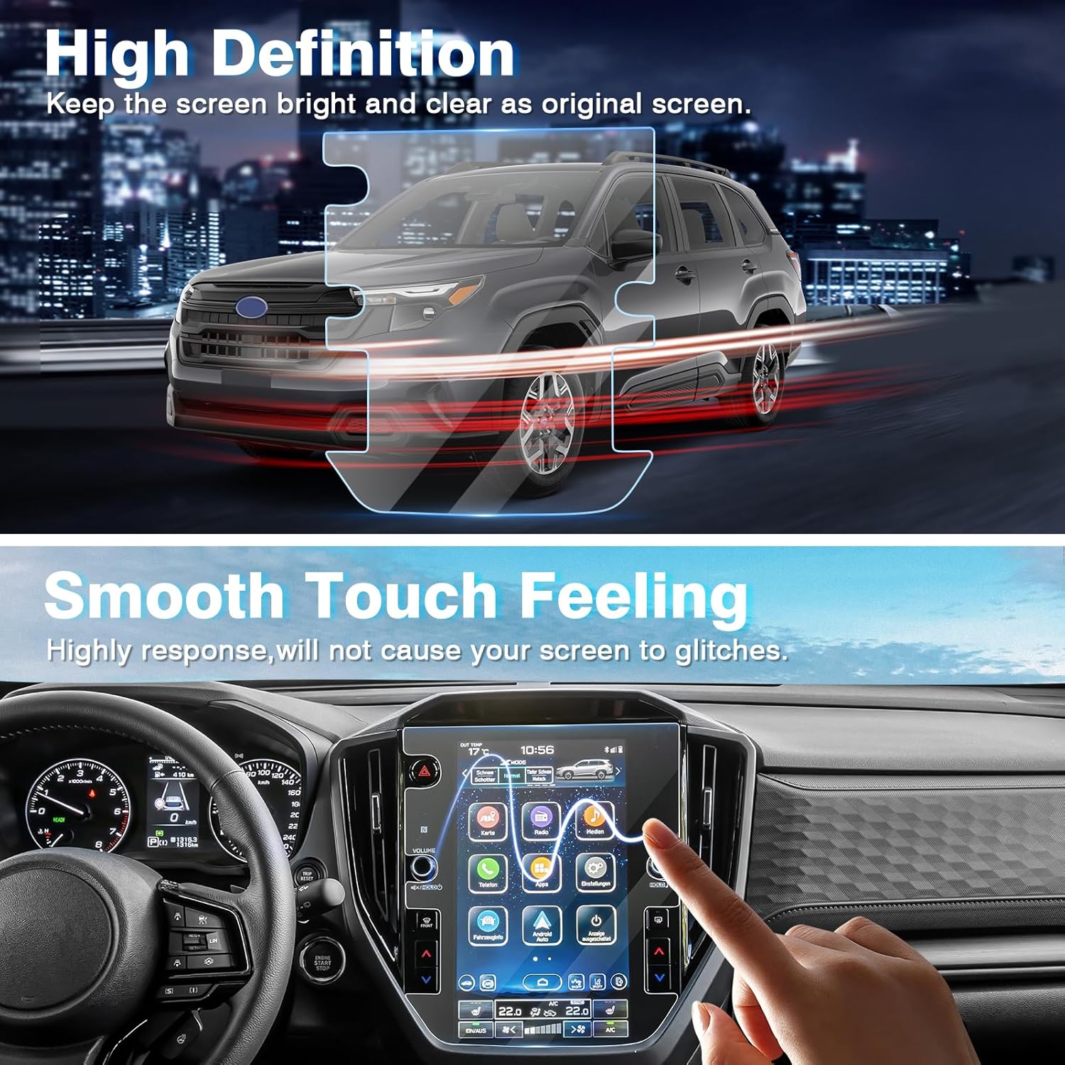 Karltys [Upgrade 2 Pack Screen Protector for 2025 2026 Forester 11.6-Inch (Touring/Limited/Sport/Premium) [No Glare & Fingerprint] Tempered Glass for Forester Accessories