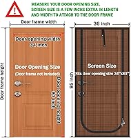 Vista 2 de Puerta de Malla Mejorada para Mascotas, Se Adapta a Abertura de Puerta de 34 x 83 pulgadas, Puerta de Malla Gruesa Resistente a Gatos para Sala