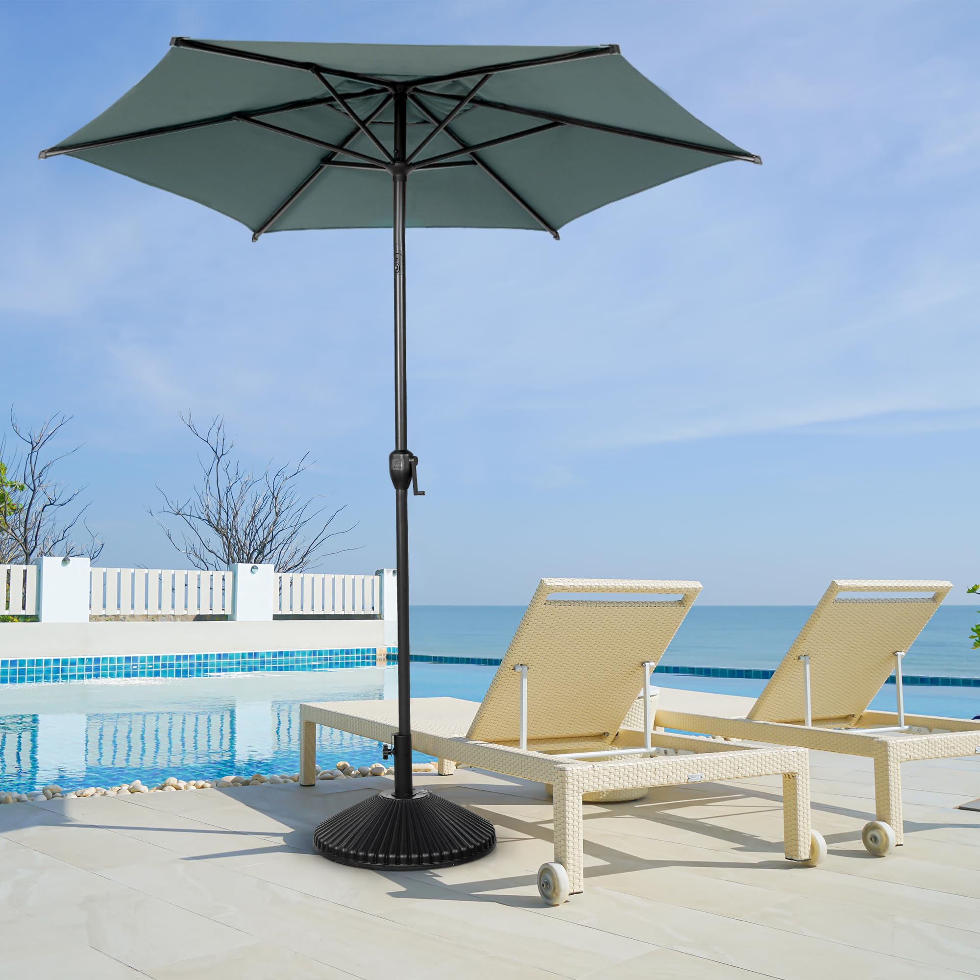 abba patio umbrella outdoor base Amazon.com: Abba Patio 7.5FT Lyon Outdoor Patio Umbrella Outdoor Table  Umbrella with Push Button Tilt and Crank Market Umbrella 6 Sturdy Ribs UV  Protection Waterproof for Garden Deck Backyard Pool Grey :