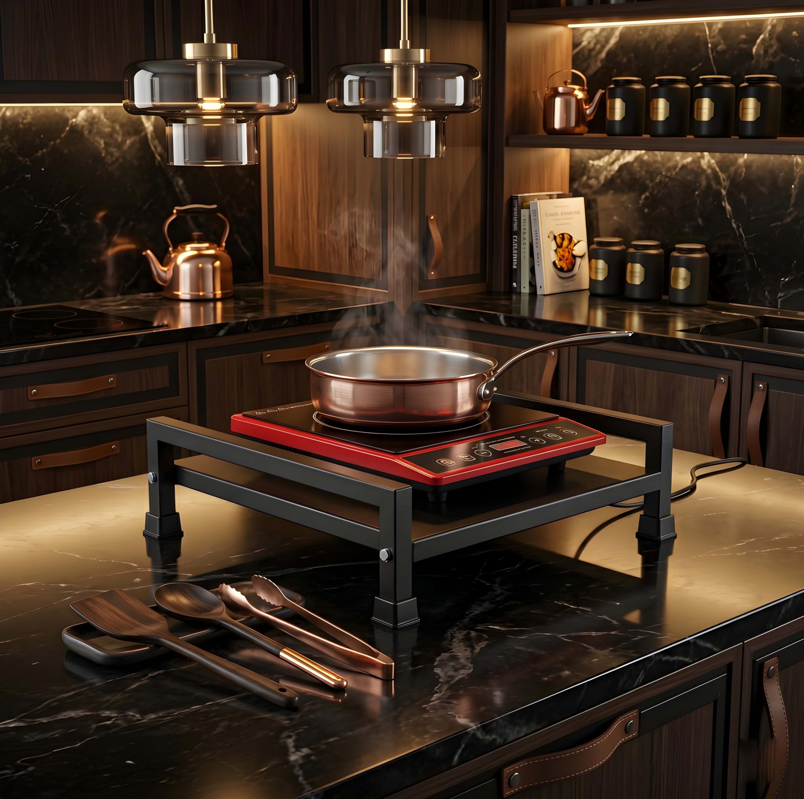 Induction Cooktop Stand - Protect & Organize Your Kitchen -4 Induction Cooktop Stand - Protect & Organize Your Kitchen -4