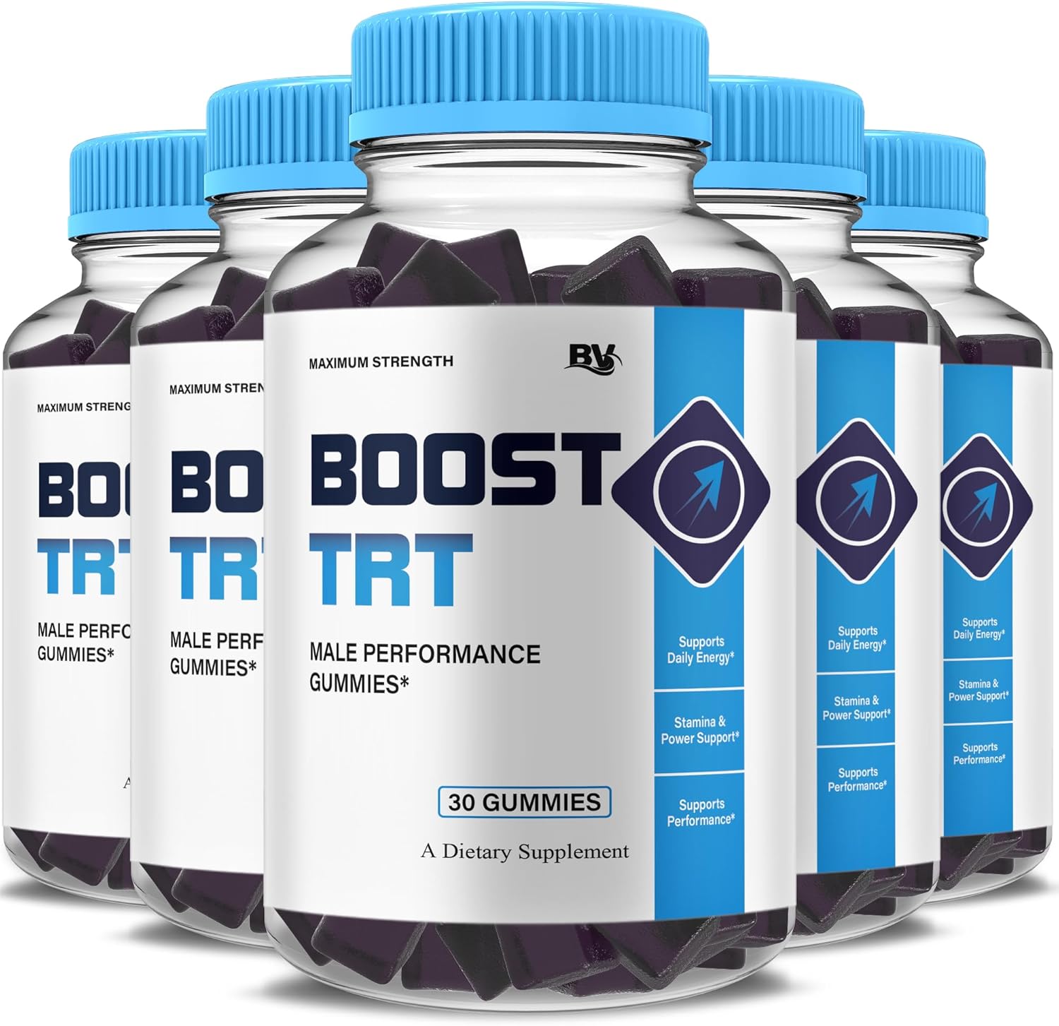 (5 Pack) Boost TRT Maximum Strength Performance Gummies BoostTRT Gummy Supplement, Boost TRT Maximum Strength Advanced Shilajit Multivitamin Supplement, BoostTRT Performance (5 Month Supply)