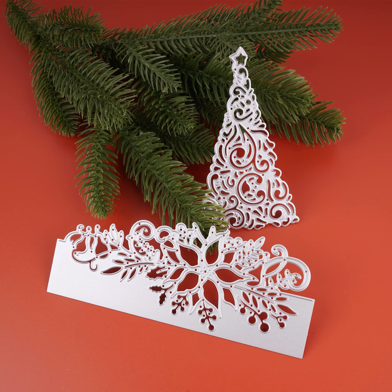 Lot De 3 Matrices De Découpe Sapin De Noël En Acier Carbone - Pochoirs Scrapbooking Pour Cartes De Fête, Anniversaire Et Mariage