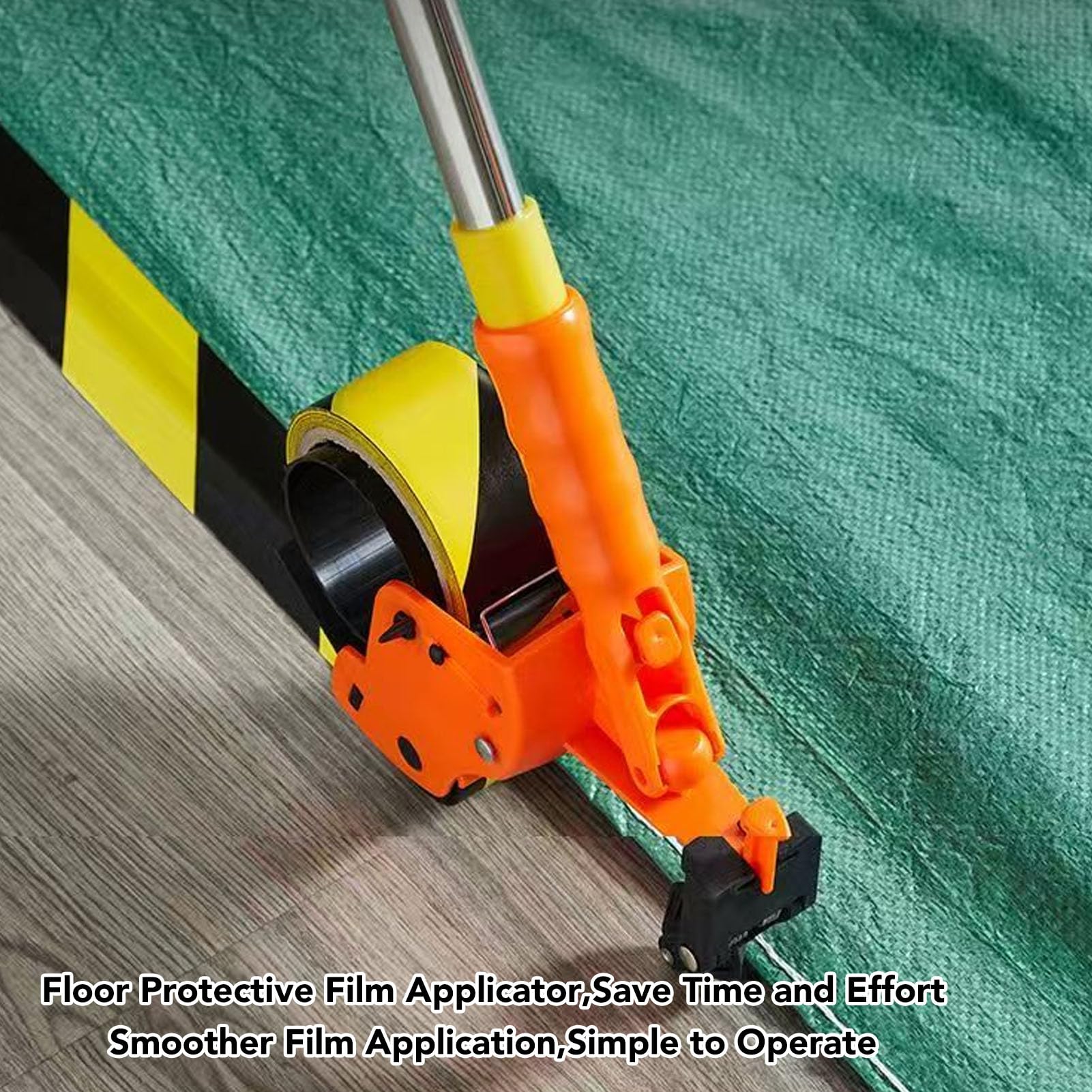 Boden-Klebebandabroller, manuelles Folienapplikator-Werkzeug mit verstellbarem Griff, automatischer Schneidbandapplikator, stehender Klebebandabroller für PVC-PE-EVA-Folie