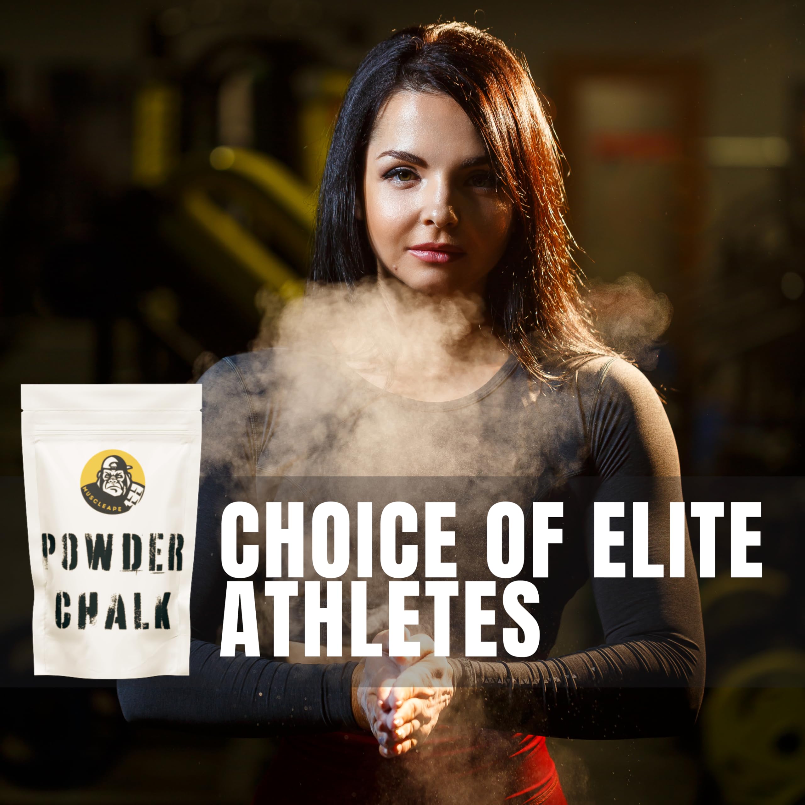 Muscleape Chalk Powder for Superior Grip. 100gm Premium Non Dust Chalk for Weightlifting, Bodybuilding, Powerlifting, Calisthenics and Other Sports.Non Allergic. Makes Your Grip Dry & Strong. 2