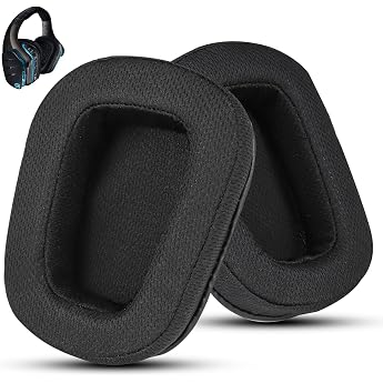 Replacement Ear Pads for Logitech G935 Gaming Headset Also Fits G35 G933 G930 G635 G633 G633S G533 G430 G431 G432 G433 Headphones Mesh Ear Pads for G332 G230 G231 G231 G233 3 headsetblack
