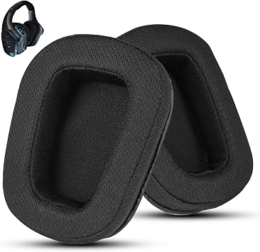 Fabric Replacement Ear Pads for Logitech G933 Gaming Headset, Also Fits G935 G930 G635 G633 G633S G533 G430 G431 G432 G433 Headphone, Mesh Earpad for G332 G230 G231 G233 Headset Black