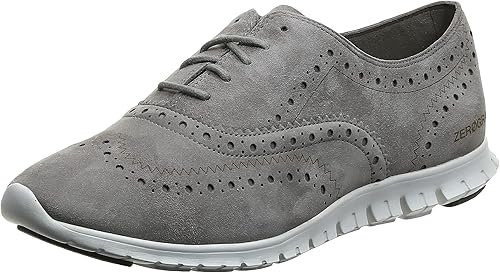 Cole Haan Zerogrand Wing Ox Closed Hole II Oxford para mujer, Negro Gamuza Negra Agujero Cerrado