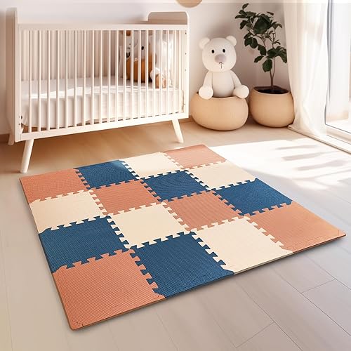 Miniatura 9 de TCBunny Kids Soft EVA Foam Jigsaw Puzzle Play Mat, 18 Interlocking Tiles and Edges Baby Play Mat, for Kids Gym, Nursery, Playroom, Pet Mat, Total