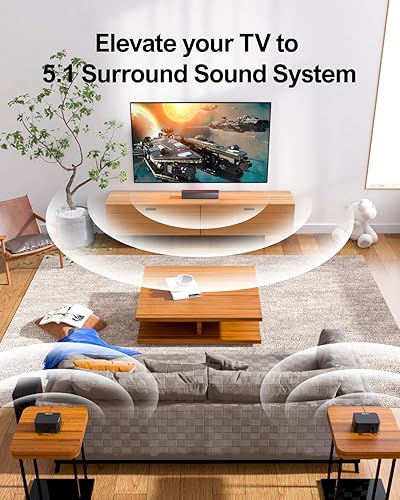 Miniatura 2 de ULTIMEA Barra de sonido envolvente 5.1, potencia máxima de 320 W, sistema de sonido envolvente 3D, barras de sonido para TV con subwoofer y