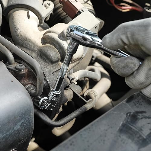 Miniatura 6 de CASOMAN Juego de llaves de vaso flexibles universales de 14 pulgadas, métrica, 0.197 in a 0.591 in, 6 puntos, CR-V, cabezal giratorio, acceso de 360