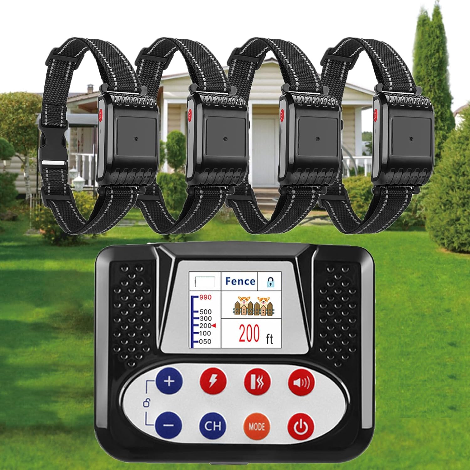 Wireless Dog Electric Fence, Pet Containment System for Stubborn Dogs,with Training Collar & Remote, Safe Effective No Randomly Over Correction, Boundary Fence System for Medium Large Dogs,for