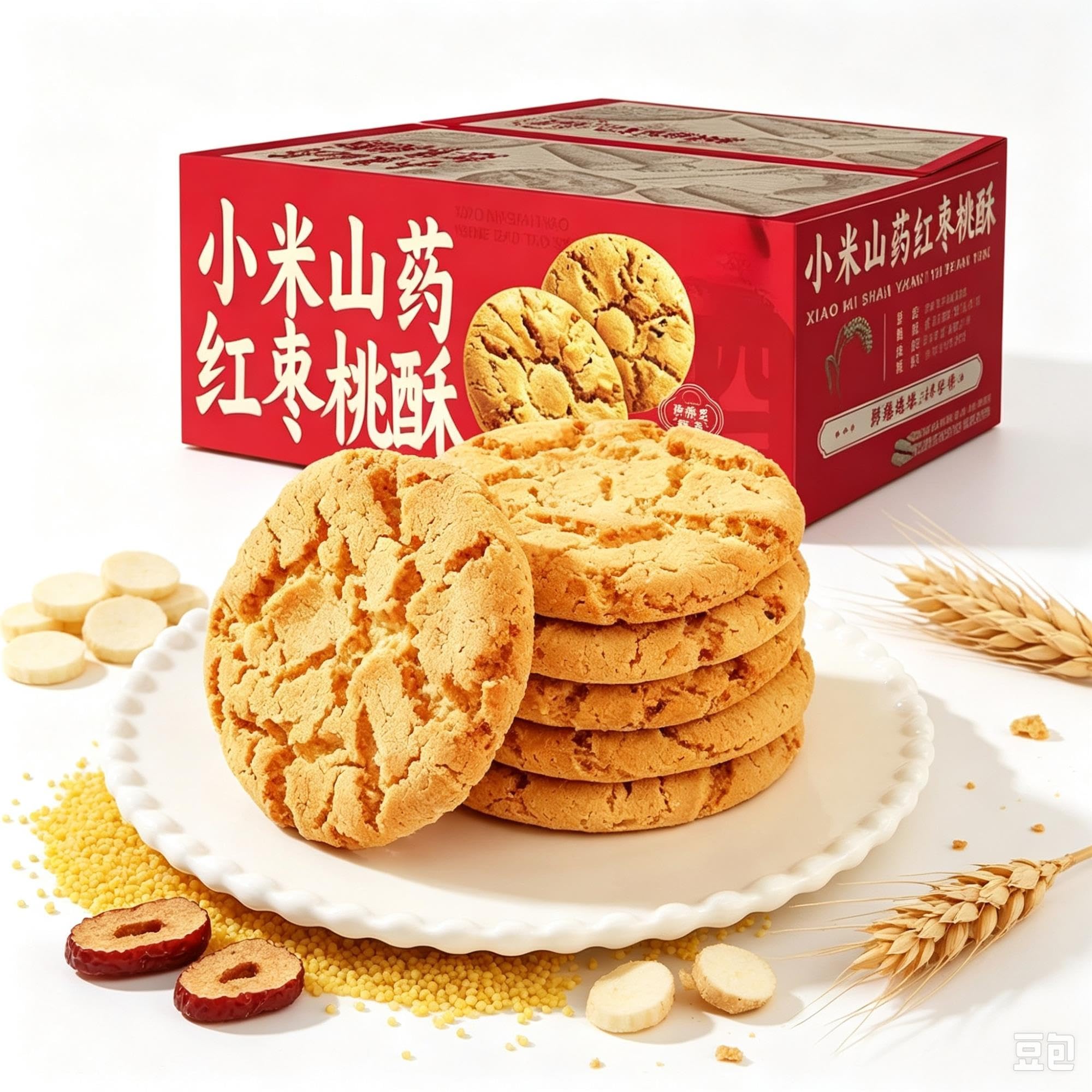 Hirse-Yam-Jujube-Gebäck, knuspriger Snack, 500 g