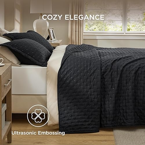 Miniatura 4 de Bedsure - Juego de ropa de cama Queen. Juego de edredón ultrasónico suave tamaño matrimonialQueen. Colcha trébol de tamaño Queen. Colcha ligera para