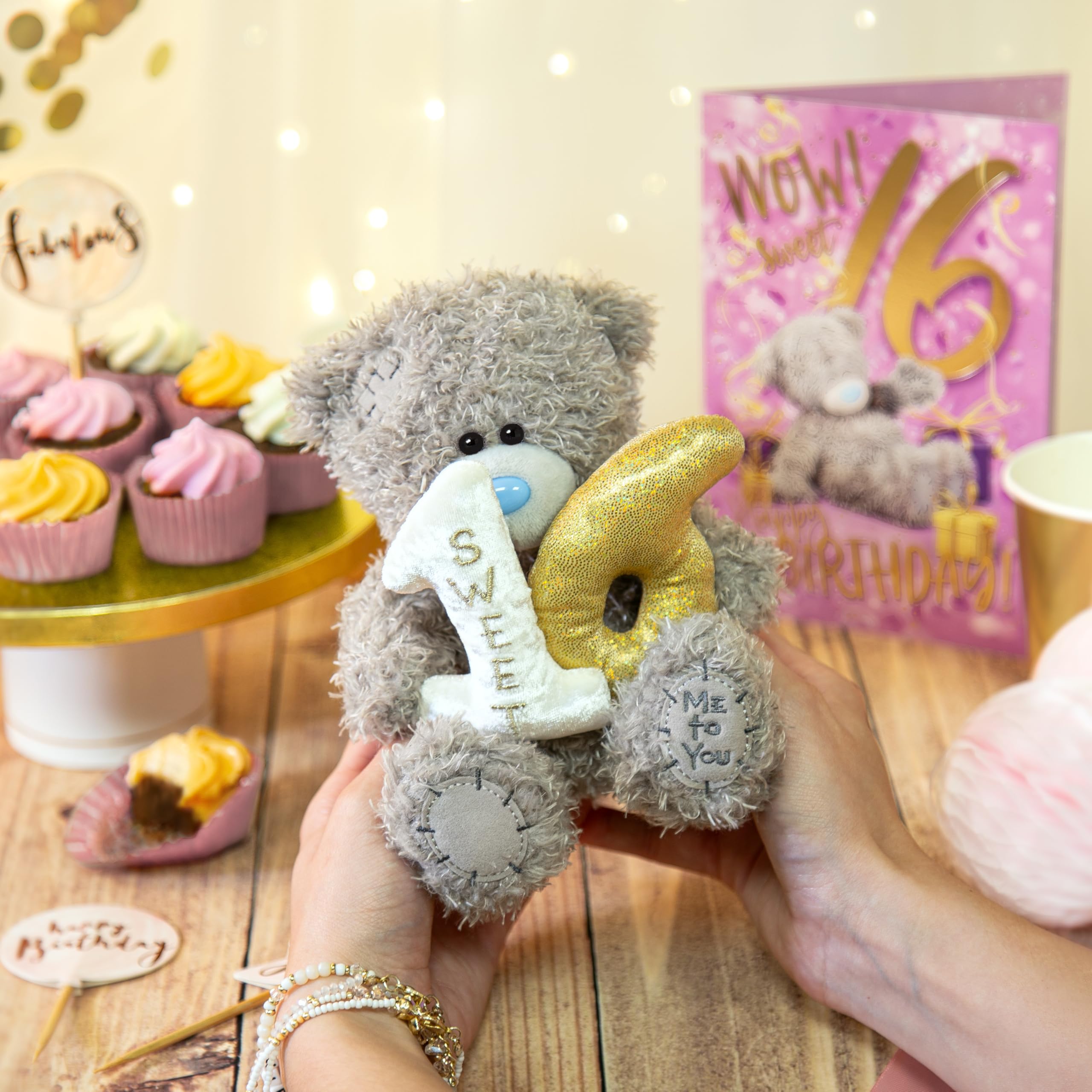 Me to You Tatty Teddy 16th Birthday Plush 15cm-High Bear On Luxury Gift Plinth - Official Collection, Grey — view 5