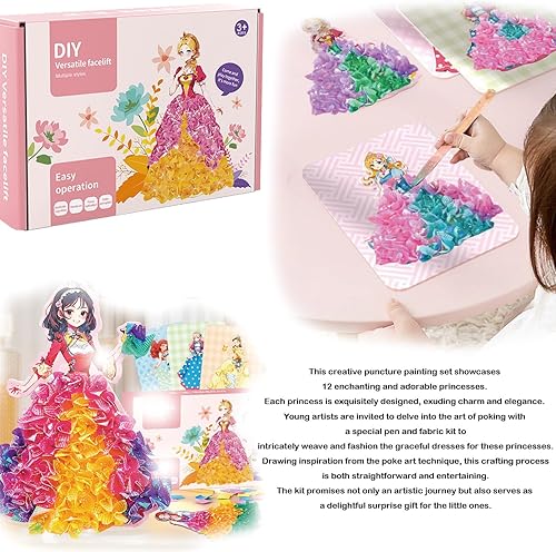 Miniatura 5 de Mystoneer Poke Art Kits para niños, Frenesí de arte de tela para niños, juego de arte de tela encantada para niñas de 4 a 8, 6 a 8, 8 a 12, 5, 6, 7,