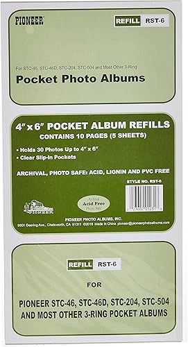 Recambio de páginas para stc-46 stc-46d stc-204y stc-504álbumes de fotos 30bolsillos Hold 4x 6Fotos Recambio de páginas para stc-46 stc-46d stc-204y stc-504álbumes de fotos 30bolsillos Hold 4x 6Fotos