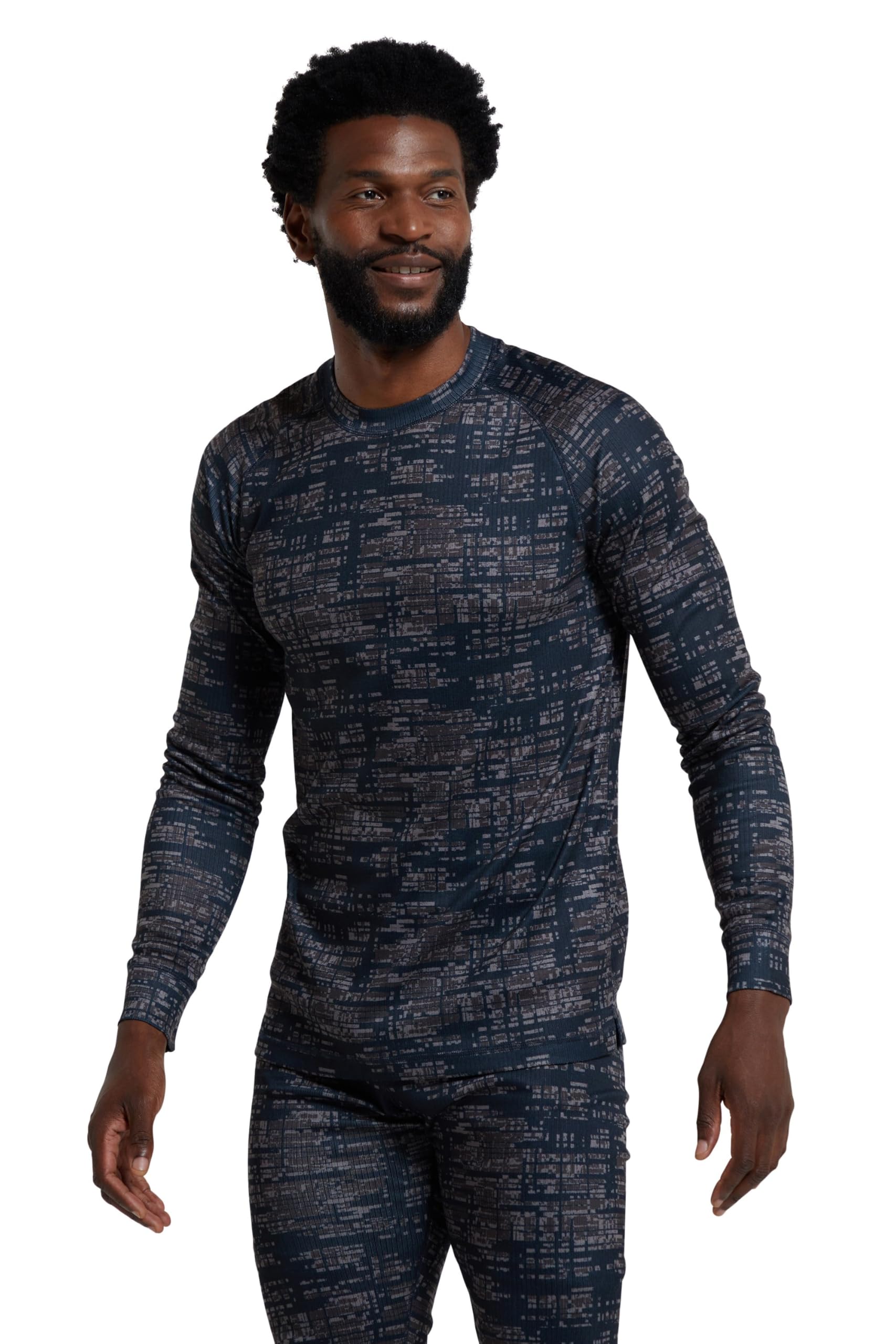 Mountain Warehouse Talus Thermal Printed Mens Top Black (Printed) 3XL