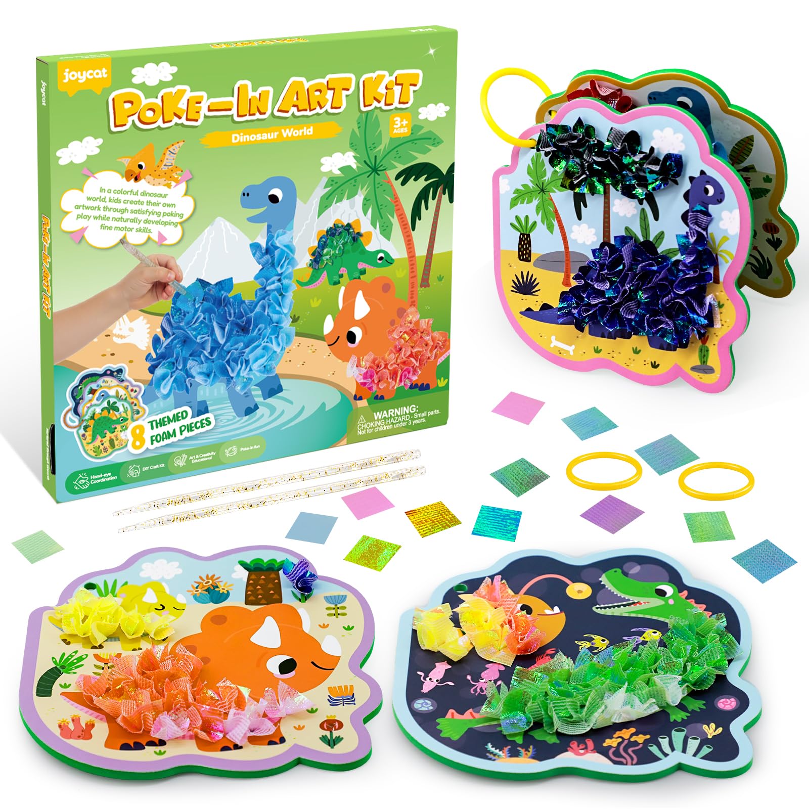 JoyCat Poke in Art Kit - Dinosaur World, DIY Craft Kit, Gifts for Kids