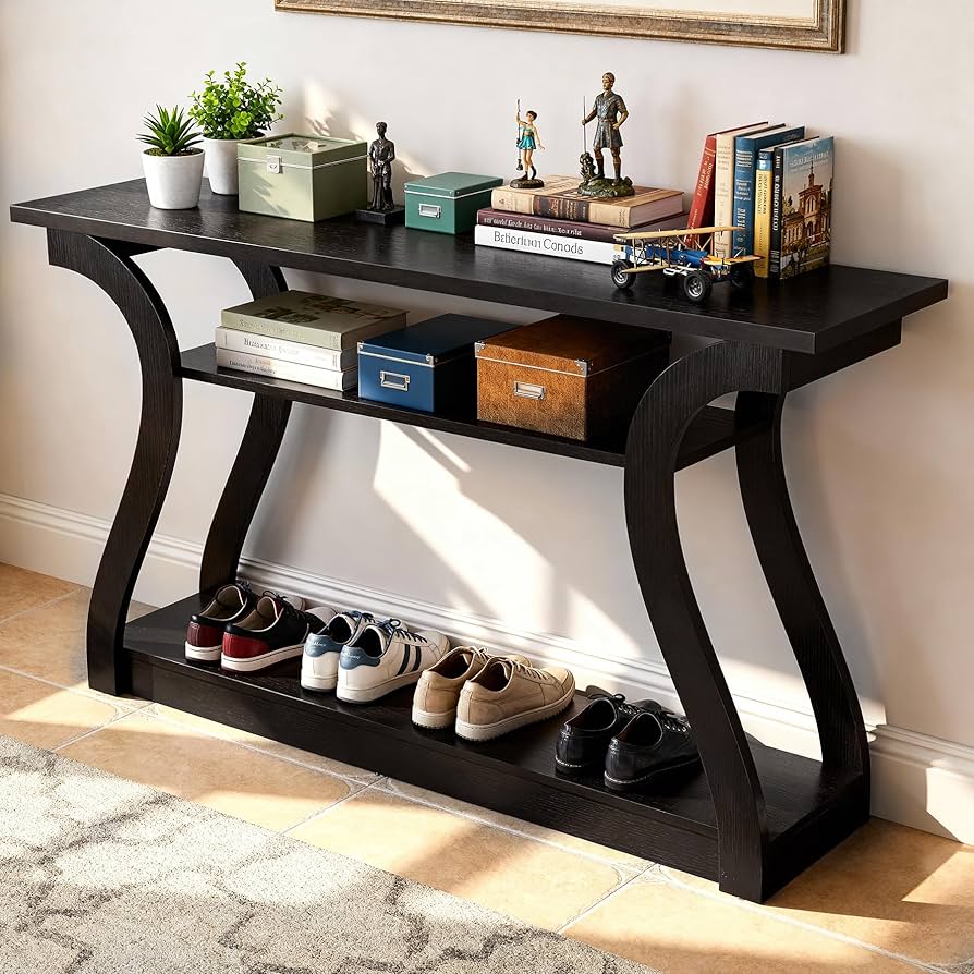 Amazon.com: ZenStyle Wood Console Table with Curved Legs and Shelf