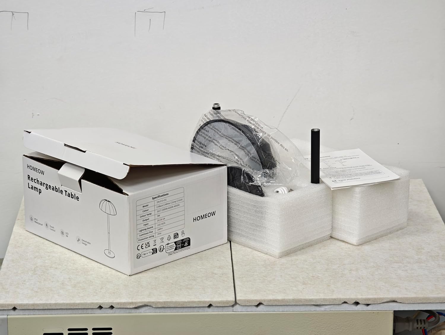 Cordless Table Lamp, Rechargeable Portable LED Desk Lamp, 4000mAh Battery Operated Lamp, 3 Color Stepless Dimming Touch Wireless Lamp for Outdoor, Dinner, Patio, Restaurant (Black)