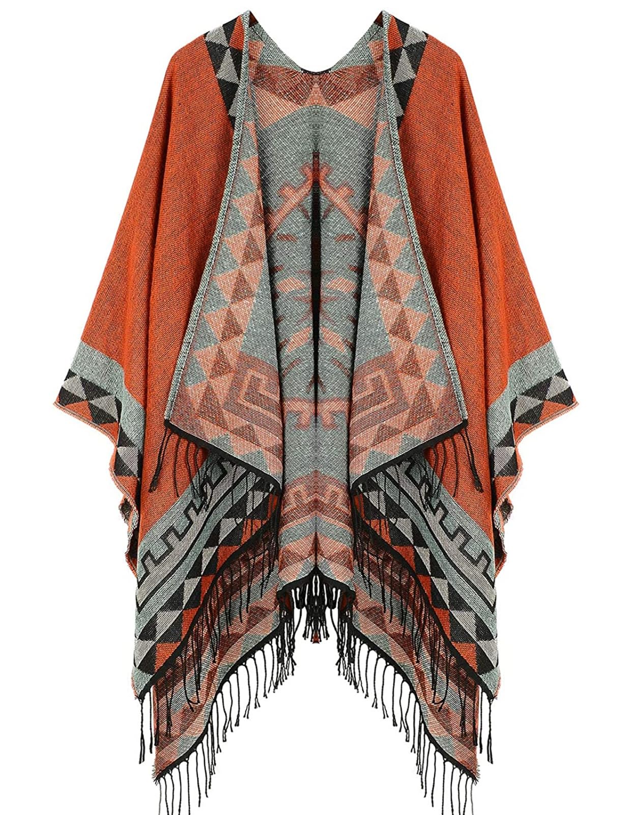 Women's Shawl Wraps Open Front Poncho Cape Oversized Sweaters Casual Cardigan Shawls for Fall Winter