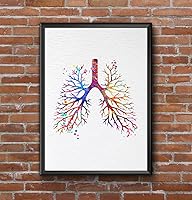 Vista 8 de Dignovel Studios 8X10 sin marco pulmonar anatomía humana acuarela arte impresión cartel ciencia médica inauguración casa giclée oficina decoración