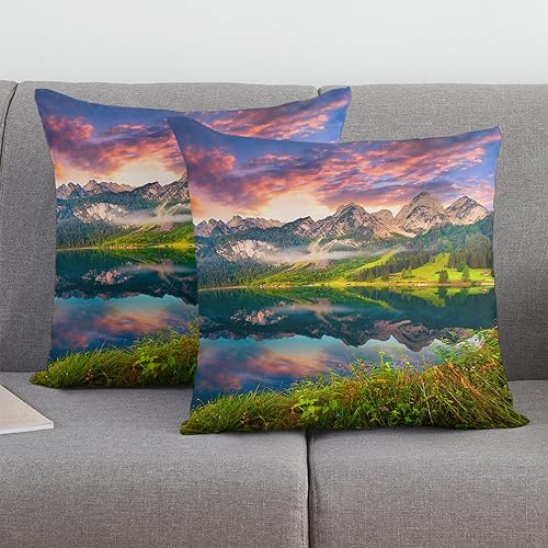 Miniatura 3 de Throw Pillow Covers Decorative Square Throw Pillowcase IndoorOutdoor Natural Landscape Scenery Beautiful Dreamy Sundown Sunset Lake Pillow Cover