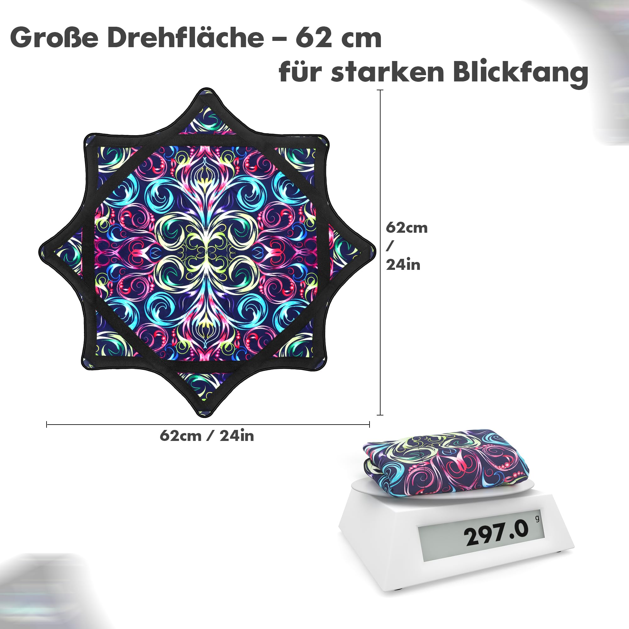 Spinning Cloth Flow-Tuch für Anfänger bis Profis – Farbenfrohes Jonglier-Gerät, 62 cm (Paisley)