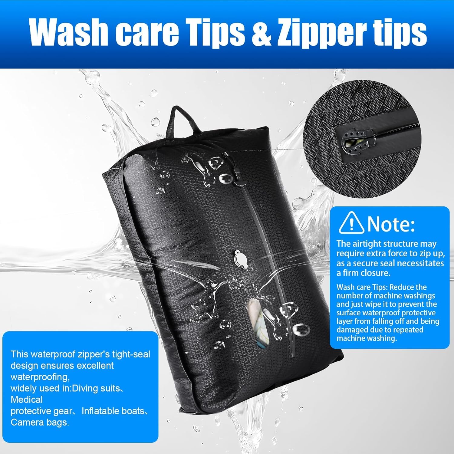 Travel Vacuum Bags with Pump–Electric Wireless Air Pump, Double Layer travel vacuum bags for luggage with IP67 Waterproof (1PC+Pump) - Image 8