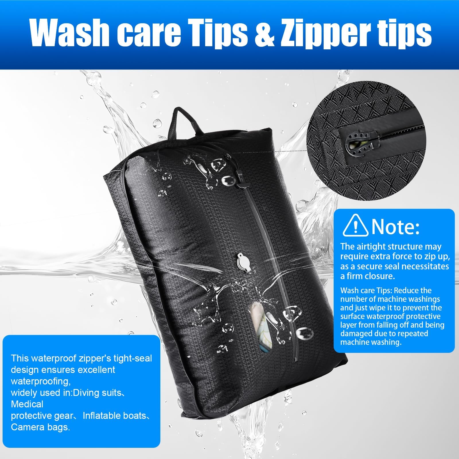 Bolsa Vacio Ropa Viaje Con Bomba Inalámbrica, Reutilizable Bolsa Compresion, Doble capa bolsas vacio, Bolsas de vacio para ropa viaje impermeabilidad IP67 (2 pieza + bomba)