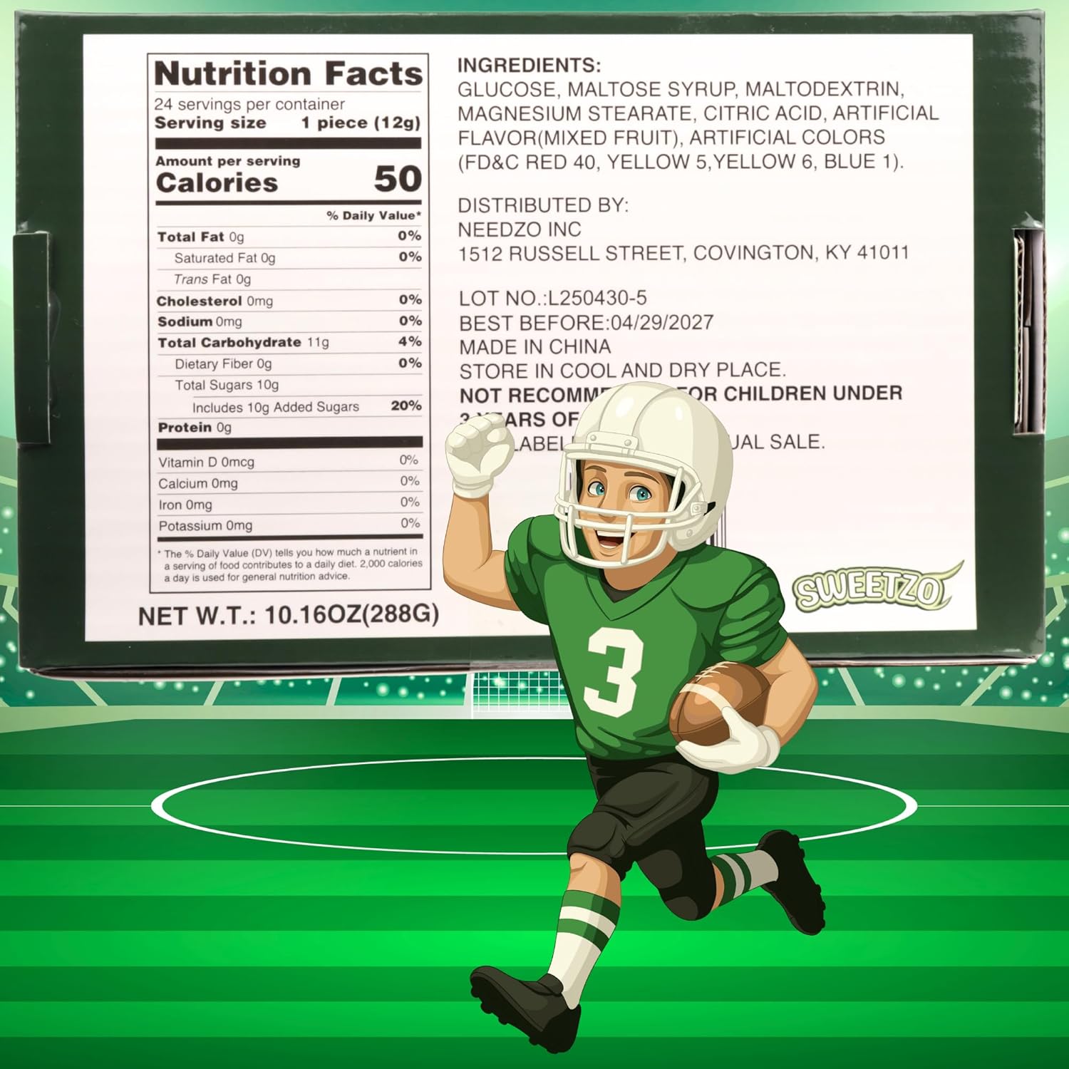 Football Candy Bracelets, Sports Themed Edible Jewelry, Individually Wrapped Team Party Favors, 24 Count, 10.16 Ounces - Image 2