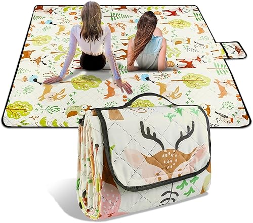 Mantas de picnic extra grandes de 80 x 80 pulgadas, impermeable, plegable, para exteriores, playa, doble impermeable, manta de campamento para