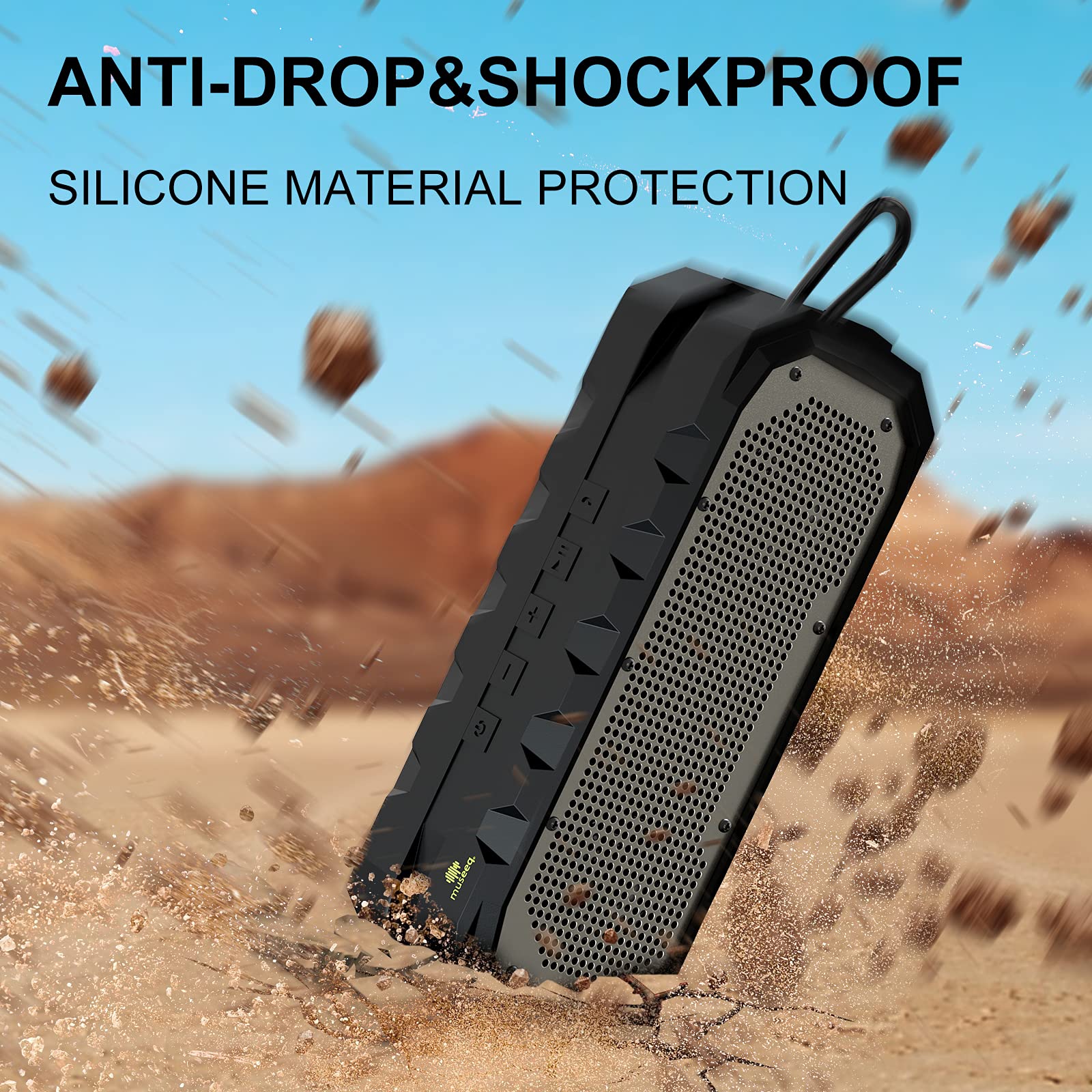 Altoparlante Bluetooth wireless, impermeabile, per esterni, microfono integrato, altoparlanti portatili per conferenze, TWS, AUX, accoppiamento USB per videoconferenze, casa, campeggio (nero)
