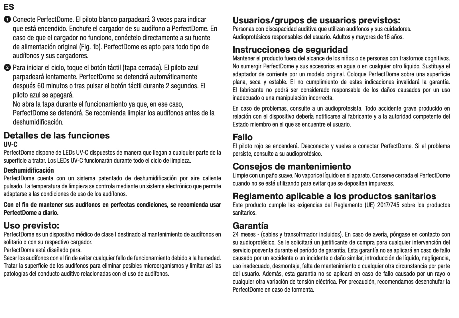 PerfectDome - Akcesorium do osuszania i leczenia UV-C do aparatów słuchowych samodzielnie lub z ich ładowarkami - Usuwa pot i wilgoć z aparatów słuchowych
