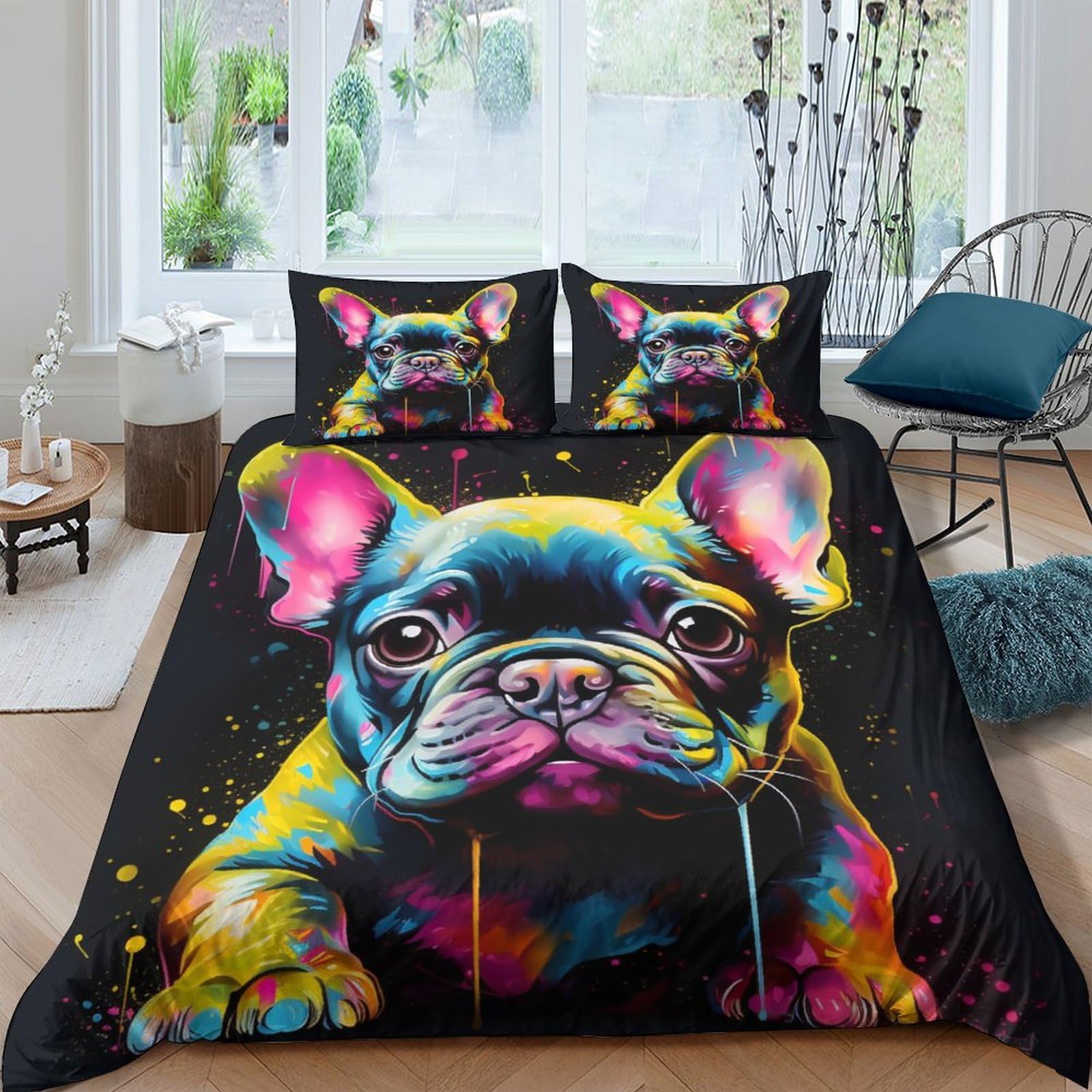 Parure de lit enfant bouledogue français pour créer un cocon de douceur dans la chambre d'ado