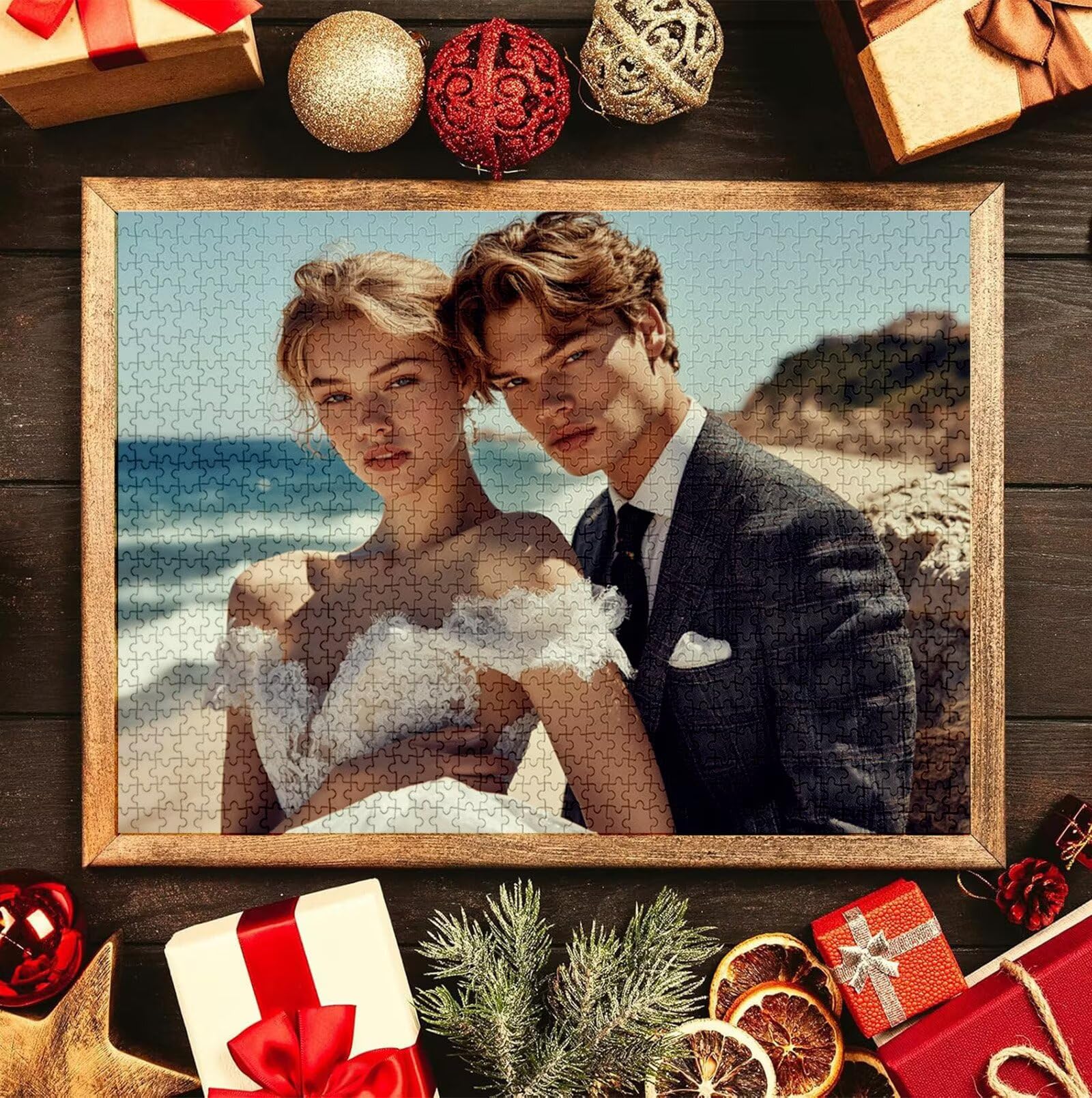Puzzle Personalizado con Foto, Personalizada Rompecabezas Personalizado Diseña tu Logo Foto o Texto, Personalizado Navidad Halloween San Valentín Parejas Niños Familia Amigos h-3581