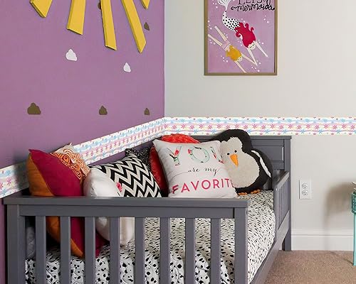 Vista 158 de FLFK Calcomanías de pared para despegar y pegar, para habitación de los niños, calcomanías de peces bajo el mar, 4 x 240 pulgadas (azul)