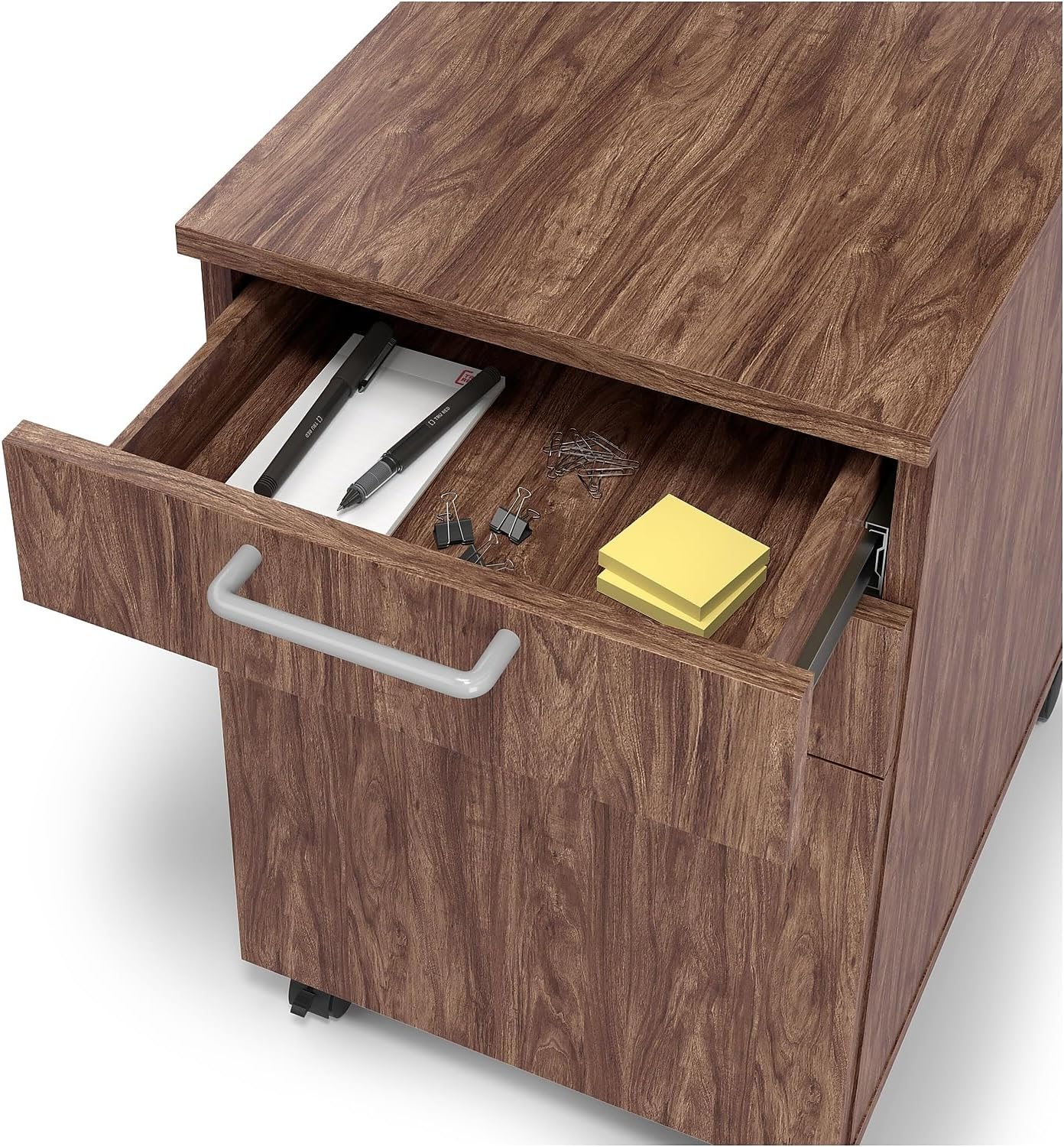 Union & Scale Essentials Mobile Pedestal File, Left Or Right, 3-Drawers: Box/Box/File, Legal/Letter, Espresso, 15.6" X 21.3" X 24.3"
