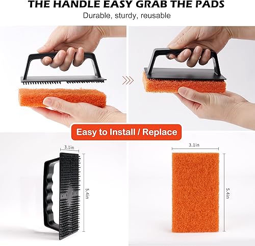 Miniatura 5 de Hhome Kit de limpieza de plancha de 16 piezas para Blackstone Flat Top, accesorios de limpieza de parrilla, fácil limpieza en superficies frías o