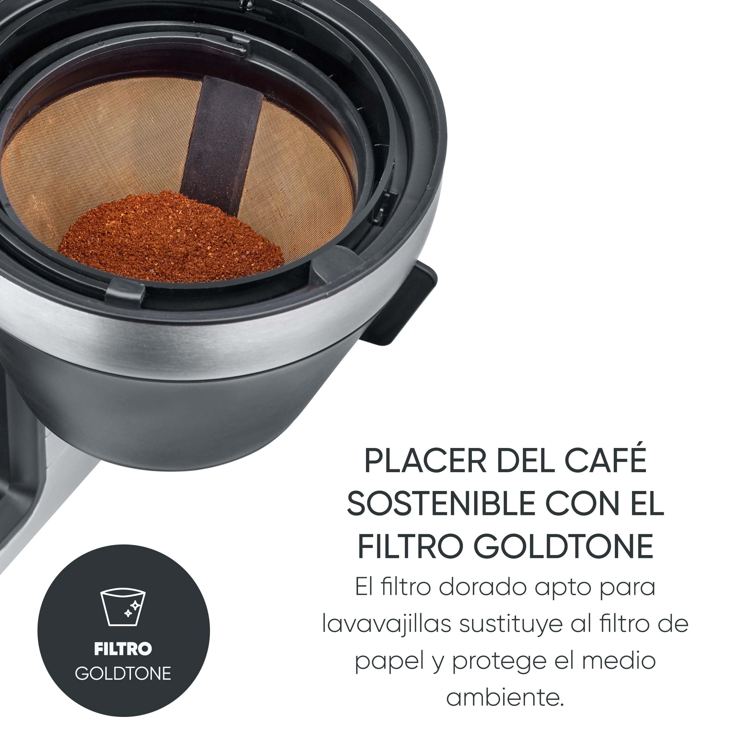SEVERIN FILKA, cafetera de filtro totalmente automática, cafetera de filtro 5 en 1 con pantalla LED, molinillo, con jarra termo, negro mate/acero inoxidable, KA 9695