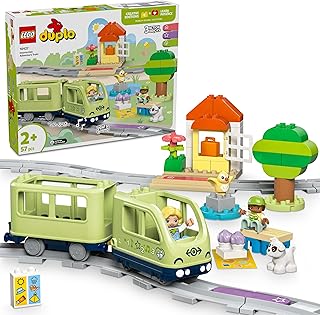 LEGO DUPLO Interactive Adventure Train Set, Creative Montessori Toy for 2 Plus Year Old Boys & Girls, Toddler Learning Set with Lights and Sounds Inspires Role Play, Gift Idea 10427