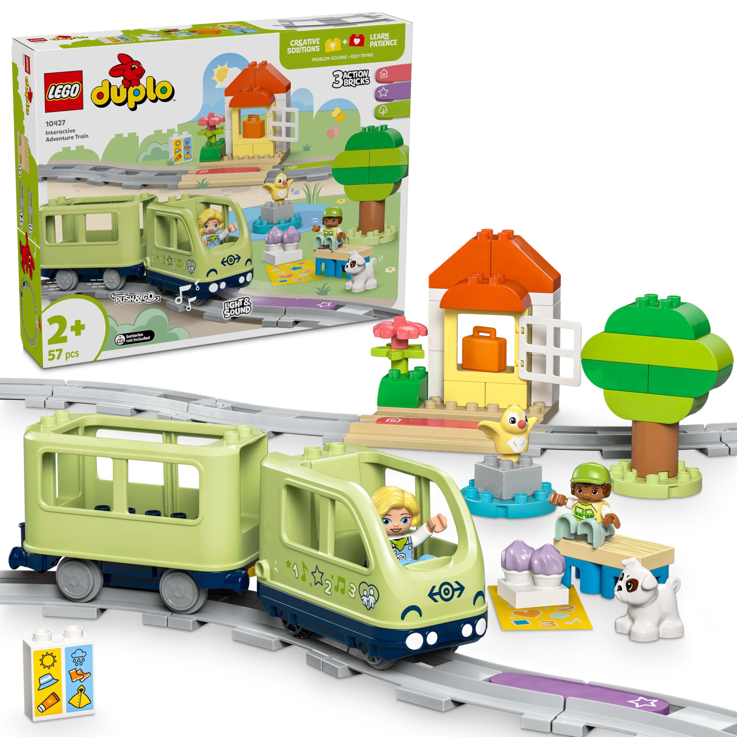 LEGO DUPLO Town Interactive Adventure Train Set 10427 - Building Blocks Set for Age 2+ Boys and Girls