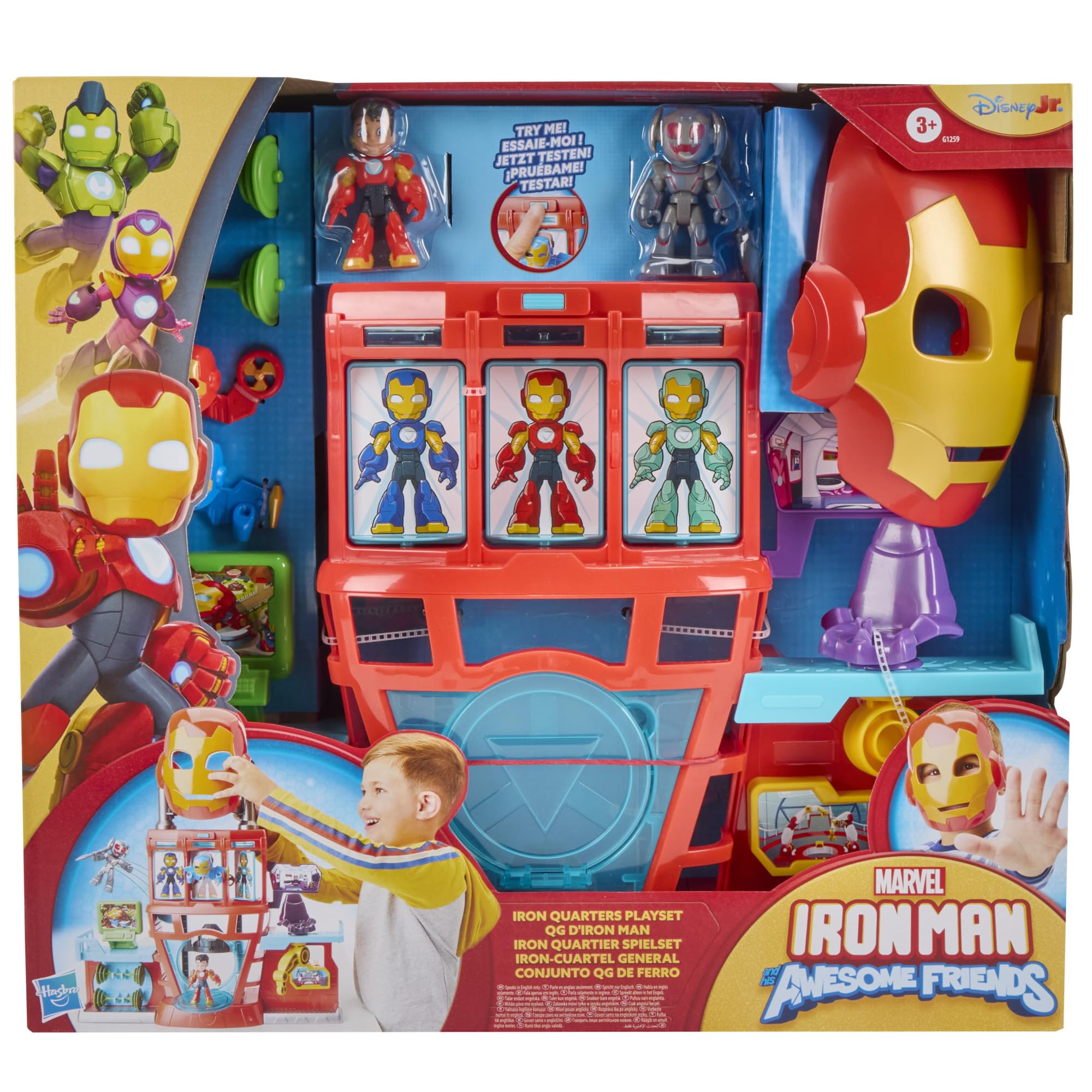 Hasbro Marvel Iron Man e i Suoi Fantastici Amici, playset elettronico Iron Quarters per Bambini e Bambine