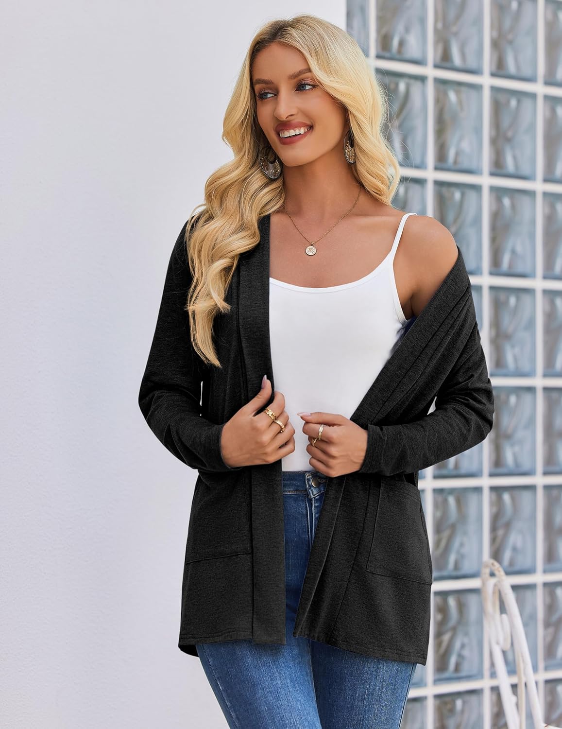 Zeagoo Women's Lightweight Cardigan Sweaters Open Front Long Sleeve Casual Loose Thin Cardigans with Pockets 2025 - Image 2