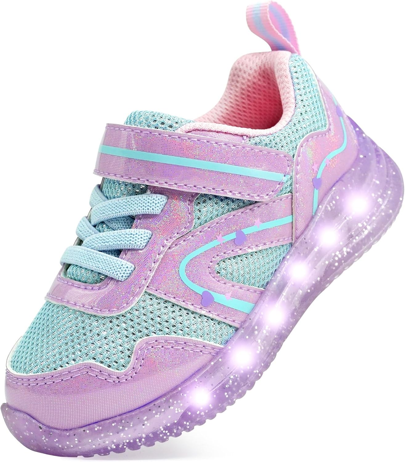 AMZZPIK Light Up Shoes for Boys Girls Toddler LED Flashing Sneakers Breathable Sport Walking Shoes for Kids